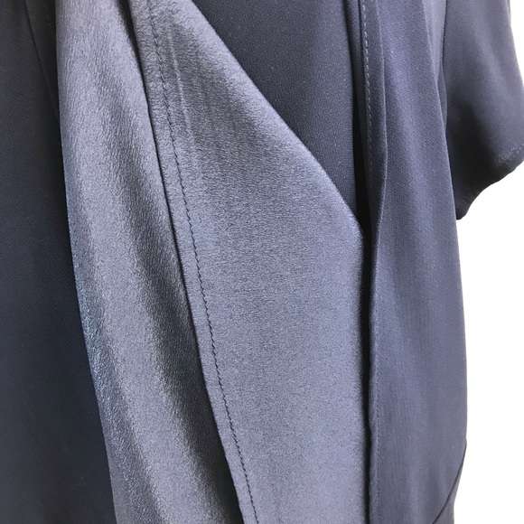 Shein Curve Plus Size 4X Dark Navy Crepe Sheath Dress, V-Neck & Short Sleeves - Picture 6 of 11